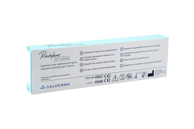 Restylane Lyft Lidocain Dermal Filler Produktbild hinten