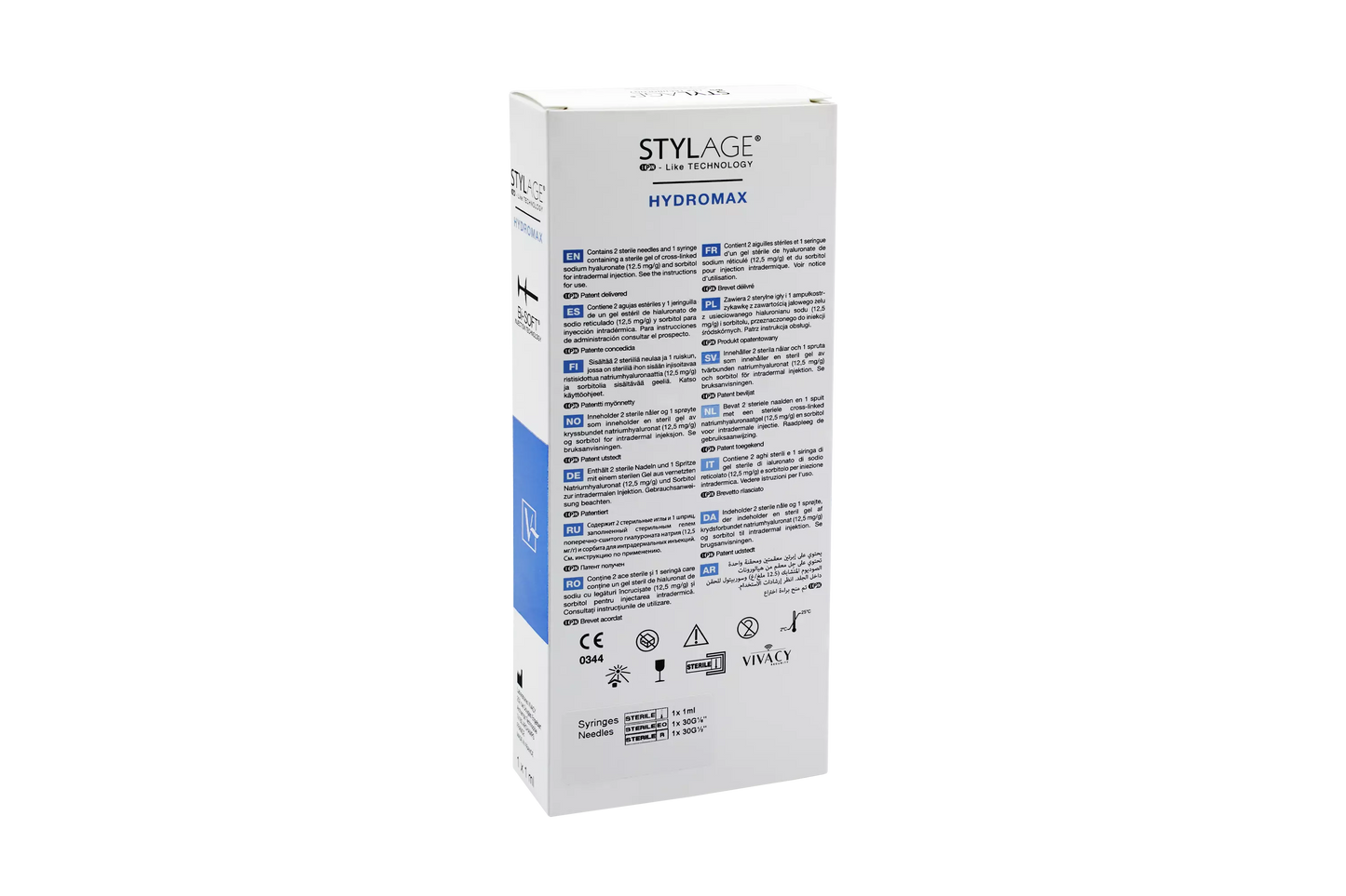 Stylage Hydromax Bi-Soft zur ästhetischen Mesotherapie Produktbild hinten
