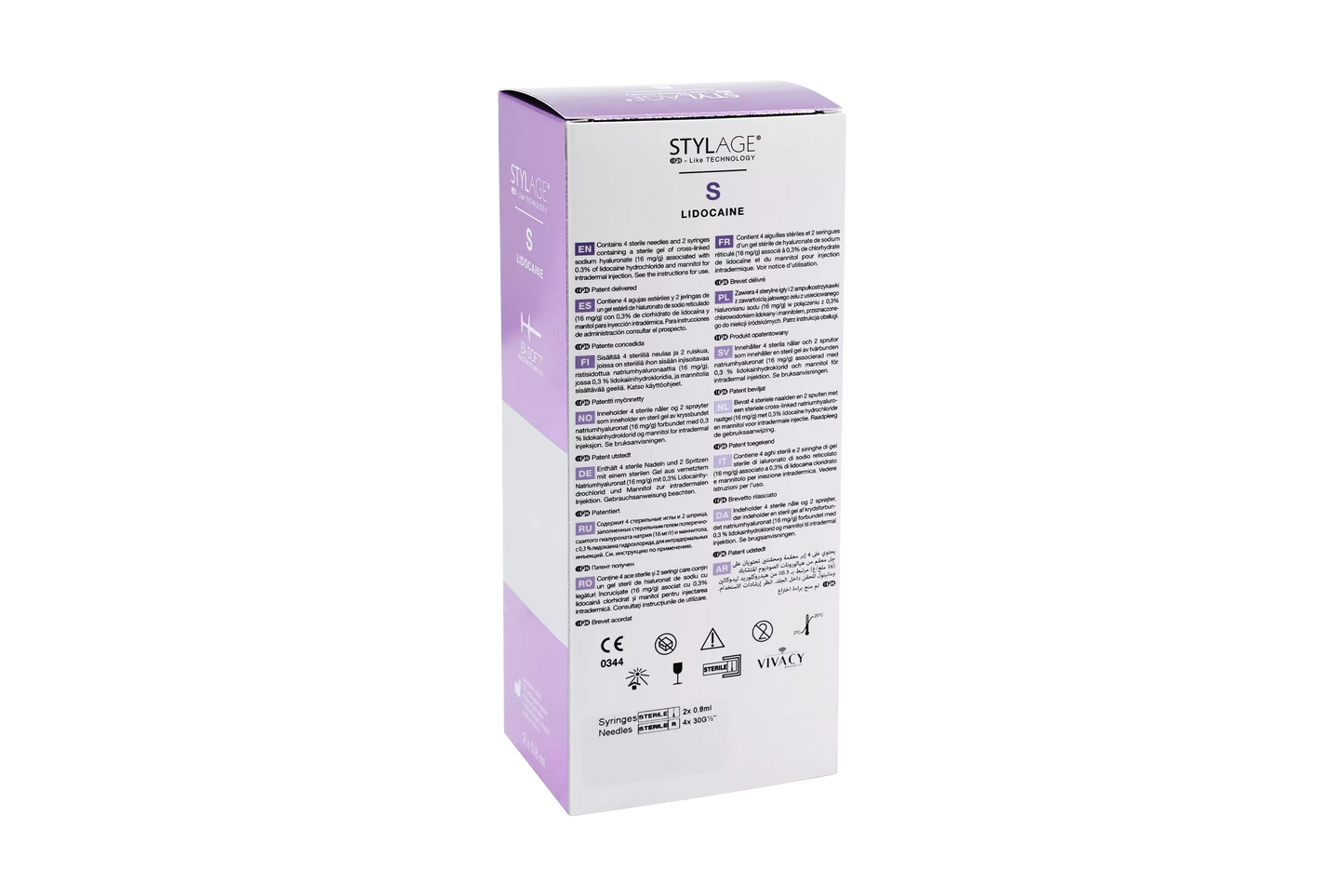 Stylage S Lidocain Bi-Soft Dermal Filler Produktbild hinten
